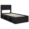 vidaXL Cadre de lit avec matelas Noir 75 x 190 cm Pin massif