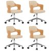 vidaXL Chaises pivotantes &agrave; manger lot de 4 bois courb&eacute; et similicuir