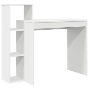 vidaXL Bureau avec &eacute;tag&egrave;re Blanc 100 x 40 x 90 cm Bois d'ing&eacute;nierie