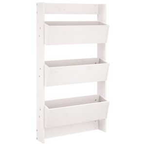 vidaXL Jardini&egrave;re murale 3 niveaux 60x18,5x110 cm blanc pin massif