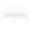 vidaXL Cadre de lit métal sans matelas et pied de lit blanc 135x190 cm