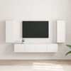 vidaXL Meuble TV mural 2 pcs Blanc 30 x 31 x 80 cm Bois d'ing&eacute;nierie