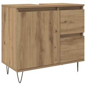 vidaXL Armoire de lavabo de salle de bain ch&ecirc;ne artisanal 65x33x60 cm