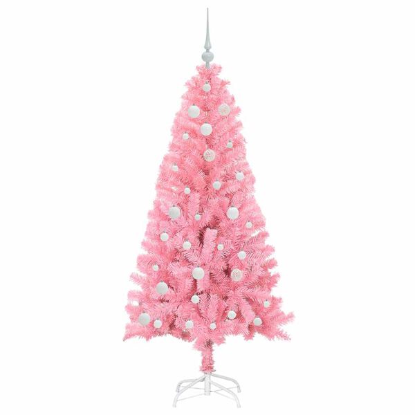 vidaXL Sapin de No&euml;l avec 150 LED avec support Rose 150 cm PVC