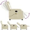 vidaXL Fauteuil inclinable de massage Cr&egrave;me Similicuir