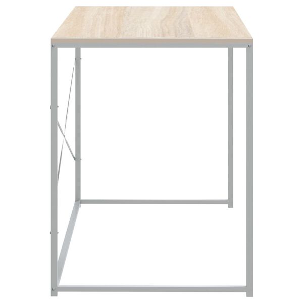 vidaXL Bureau d'ordinateur Blanc chêne 110x60x70 cm Bois d'ingénierie