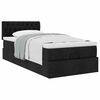 vidaXL Lit ottoman avec matelas noir 100x200 cm tissu