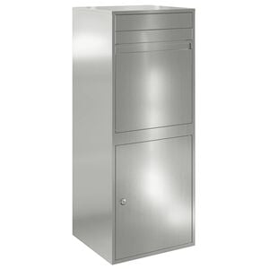 vidaXL Bo&icirc;te de d&eacute;p&ocirc;t de colis avec stockage Argent&eacute; 41 x 38 x 103 cm
