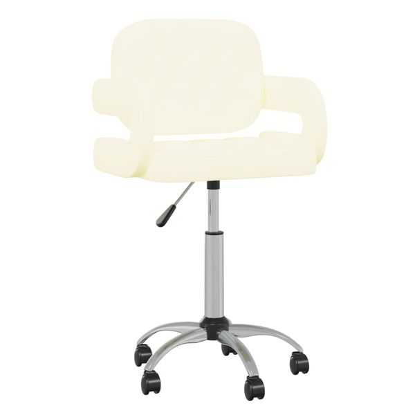 vidaXL Chaise pivotante de salle &agrave; manger Cr&egrave;me Similicuir