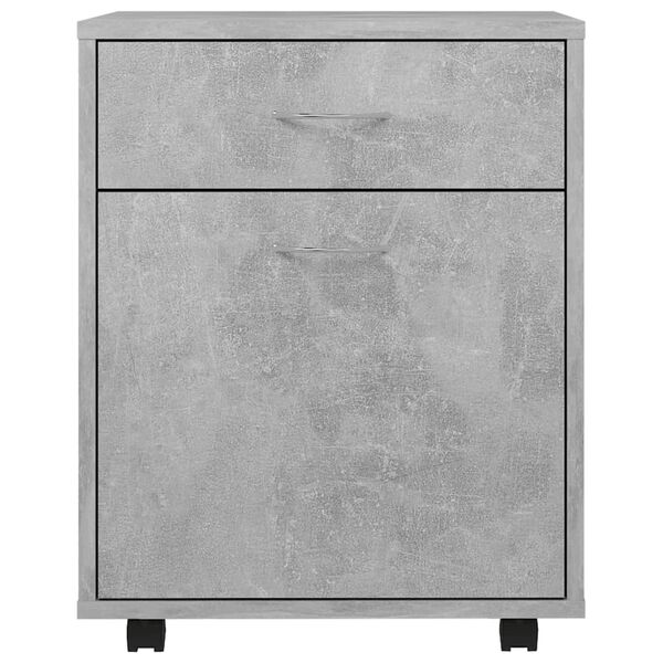 vidaXL Armoire &agrave; roulettes Gris b&eacute;ton 45x38x54 cm Bois d&rsquo;ing&eacute;nierie
