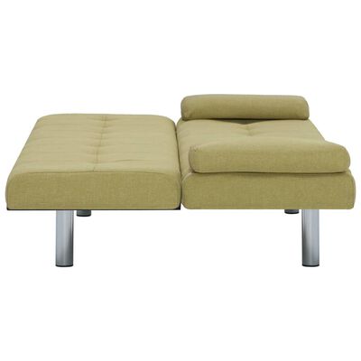 vidaXL Canapé-lit avec deux oreillers Vert Polyester