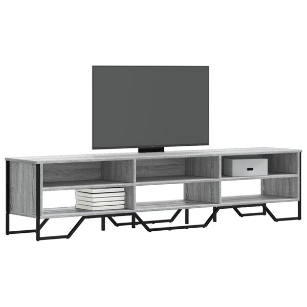 vidaXL Meuble TV sonoma gris 180x34x41 cm bois d'ing&eacute;nierie