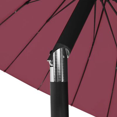 vidaXL Parasol d'extérieur avec mât en aluminium 270 cm Bordeaux