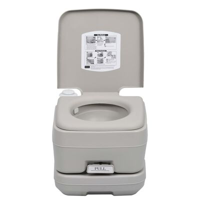 vidaXL Toilette portable de camping Gris 10+10 L