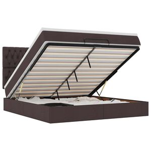 VidaXL Cadre de lit ottoman avec matelas marron fonc&eacute; 180x200 cm tissu