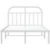 vidaXL Cadre de lit m&eacute;tal sans matelas et t&ecirc;te de lit blanc 120x190 cm