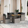 vidaXL Salon de jardin 5 pcs avec coussins gris r&eacute;sine tress&eacute;e