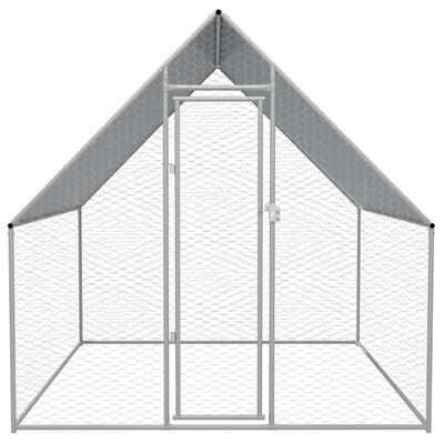 vidaXL Cage extérieure pour poulets Acier galvanisé 2 x 2 x 1,92 m