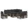 vidaXL Ensemble de canap&eacute; de jardin 9 pc Gris polyrotin