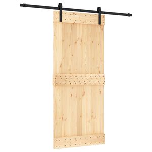 vidaXL Porte coulissante 90 x 210 cm Bois de pin massif (non trait&eacute;)