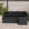 vidaXL Ensemble de canap&eacute; de jardin avec stockage 4 pcs Noir polyrotin