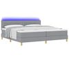 vidaXL Lit &agrave; ressorts avec matelas Gris clair 200 x 200 cm tissu