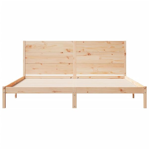 vidaXL Cadre de lit extra long sans matelas 180x210 cm bois massif
