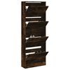 vidaXL Armoire à chaussures chêne fumé 60x21x163,5 cm bois ingénierie