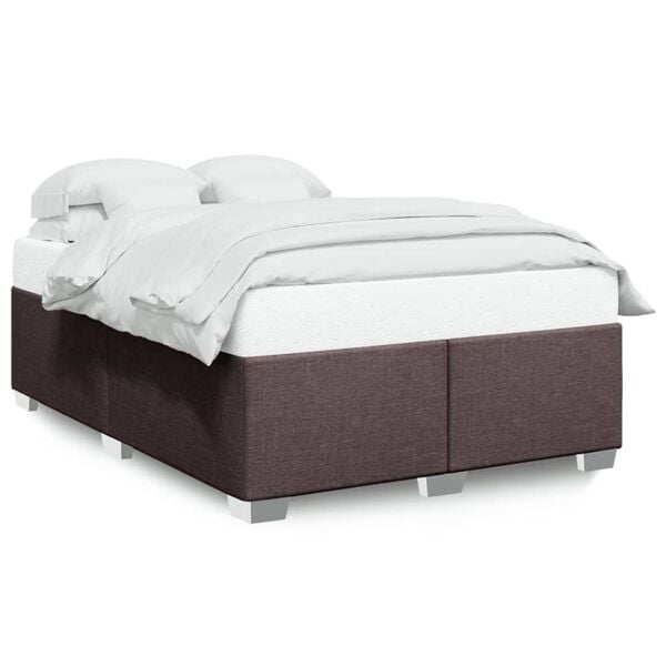 vidaXL Cadre de lit sans matelas marron fonc&eacute; 160x200 cm tissu