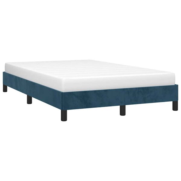 vidaXL Cadre de lit sans matelas bleu fonc&eacute; 120x190 cm velours