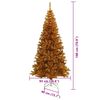 vidaXL Sapin de Noël avec 300 LED avec support Doré 180 cm PET