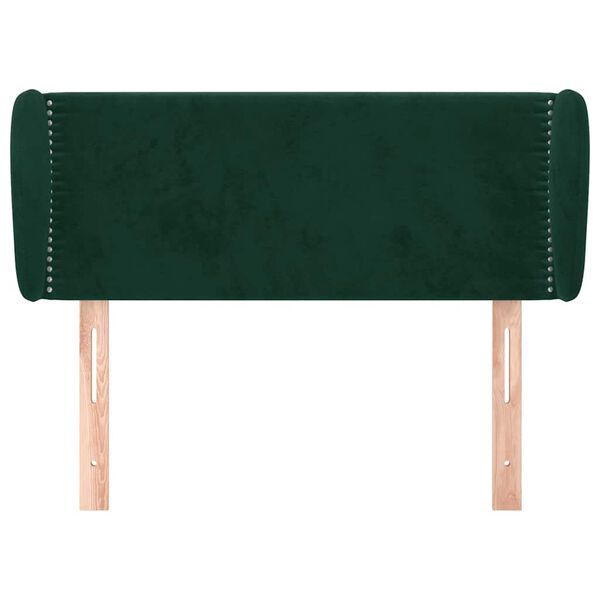 vidaXL T&ecirc;te de lit avec oreilles Vert fonc&eacute; 93x23x78/88 cm Velours