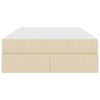vidaXL Lit avec rangement et matelas Cr&egrave;me 120 x 200 cm Polyester