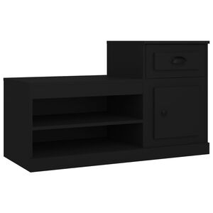 vidaXL Armoire &agrave; chaussures noir 100x42x60 cm bois d'ing&eacute;nierie