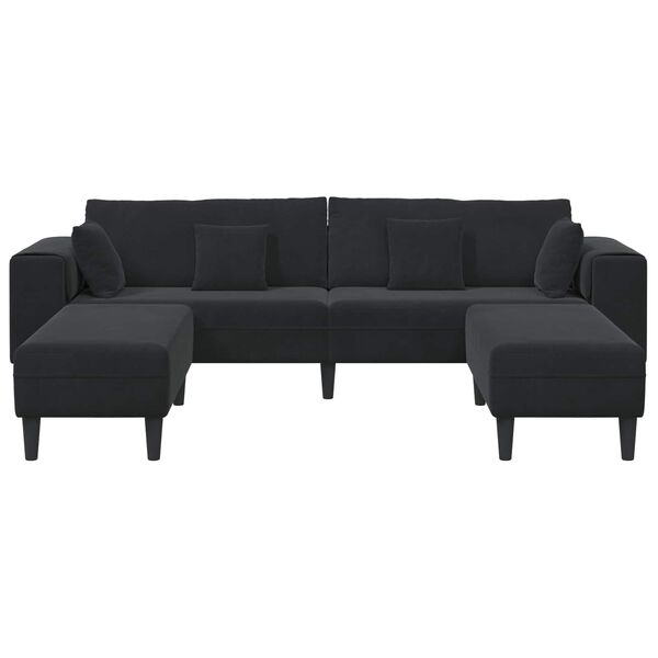 vidaXL Canap&eacute; 3 pcs Noir 250 x 188 x 76 cm Velours