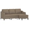 vidaXL Canap&eacute; &agrave; 3 places avec repose-pieds Taupe 180 cm Tissu