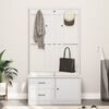 vidaXL Portemanteau SANDNES blanc 87x40x159,5 cm bois massif pin