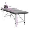 vidaXL Table de massage 4 zones Cadre en aluminium Anthracite 186x68cm