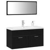 vidaXL Ensemble de mobilier de salle de bain 3 pcs Ch&ecirc;ne noir