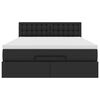 vidaXL Lit ottoman avec matelas & LED Noir 140x190cm similicuir