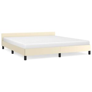 vidaXL Cadre de lit avec t&ecirc;te de lit sans matelas cr&egrave;me 160x200 cm