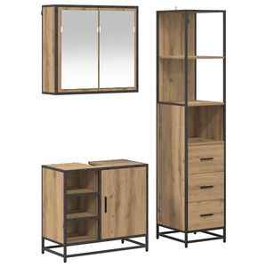 vidaXL Ensemble de mobilier de salle de bain 3 pc Ch&ecirc;ne artisanal