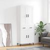 vidaXL Buffet haut Blanc 69,5x34x180 cm Bois d'ing&eacute;nierie