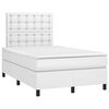 vidaXL Sommier &agrave; lattes de lit matelas LED blanc 120x190 cm similicuir