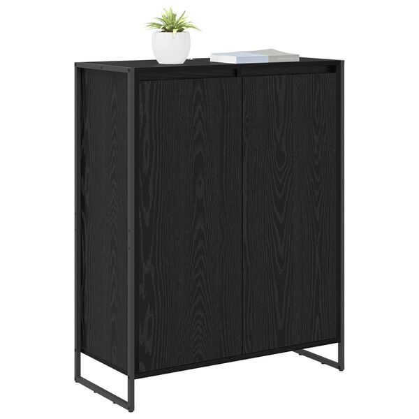 vidaXL Cabinet &agrave; chaussures avec stockage Ch&ecirc;ne noir 79 x 36 x 100 cm