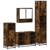 vidaXL Ensemble meubles salle de bain 4 pcs ch&ecirc;ne fum&eacute; bois ing&eacute;nierie