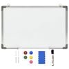 vidaXL Tableau blanc magn&eacute;tique effa&ccedil;able &agrave; sec Blanc 60x40 cm Acier