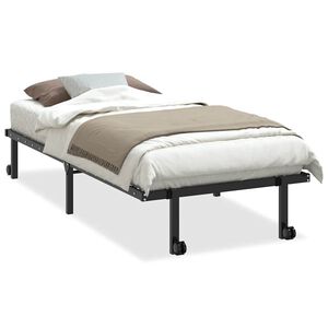vidaXL Cadre de lit sans matelas pliable noir 90x190 cm acier
