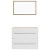 vidaXL Ensemble de meubles de salle de bain 2pcs Blanc et ch&ecirc;ne sonoma