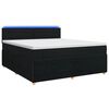 vidaXL Lit boxspring avec matelas Noir 180 x 200 cm Tissu